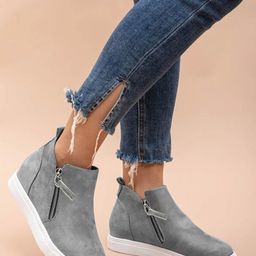 Shoetopia Girls Mid Top Suede Flatform Heel Regular Boots-68