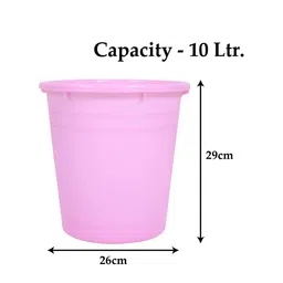 Kuber Industries Pink Set Of 2 Portable Garbage Basket 10 L Each image 2