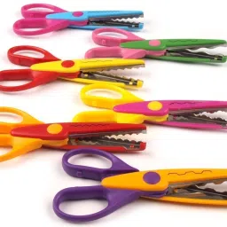 Premium Set of 6 Zig Zag Scissors random color for art and craft children hobby etc Scissors-picture-27