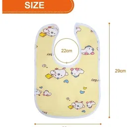 joy buzz Waterproof Feeding Bibs with Snap Button Closure Printed Pack of 3- Multicolor image 2