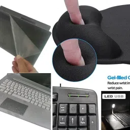 ANJO KeyboardWirelsMous-WrisPad-Hub-Cln-OTG2n1-Ext-LED-Skin-15.6iScrn&KeyGuard&Sleeve Combo Set Designed for Gaming image 5