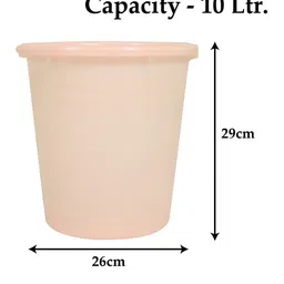 Kuber Industries Cream Colored Set Of 2 Portable Garbage Basket 10 L Each image 5