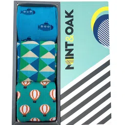 Mint & Oak Men Pack Of 3 Patterned Above Ankle-Length Socks-15