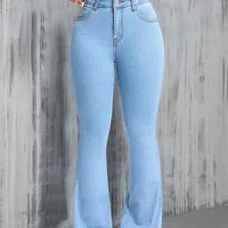 Women Boot-Leg High Rise Light Blue Jeans-image-21
