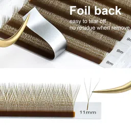 NAGARAKU Brown Automatic Flower W Premade 12 Rows Eyelash Extension- Curl C- 0.07/8-14 image 5