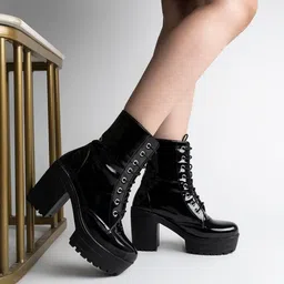 Shoetopia Girls High Top Platform Heel Regular Boots-image-12