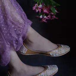Sole Saga Embellished Leather Mojaris-image-36