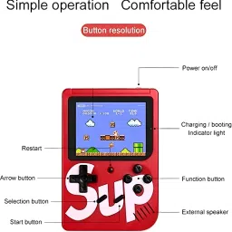 Zenex store SUP GAME 400 in 1 Retro Game Console Handheld Video Game with TV output Mario 8 GB with 1 x Retro FC game console, 1 x User manual, 1 x AV Cable, 1 x USB Cable image 3