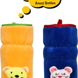 Bottle Cover for /Wide Neck Feeders Soft Plush Stretchable Baby Feeding Bottle Cover with Easy to Hold Strap | Suitable for 260ml & 330ml (Pack of 2)-image-85