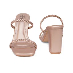 SHUZ TOUCH Embellished Open Toe Block Heels image 5