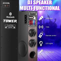 Qcluellu 95 =FG TOWER SPEAKER DJ Sound Stereo bass Built-in FM 80 W Bluetooth Tower Speaker-image-64