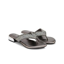 pelle albero Embellished Open Toe Block Heels image 5