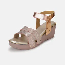 Marc Loire Embellished Open Toe Wedge Heels With Backstrap image 3