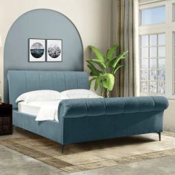 casacraft from pepperfry Perfect Upholstered Queen Size Bed In Grey Color-picture-42