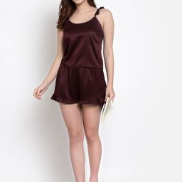 NEUDIS Burgundy Satin Night suit-image-18
