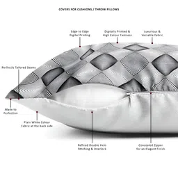 ArtzFolio Grey & Black 5Pcs Geometric Square Cushion Covers image 5