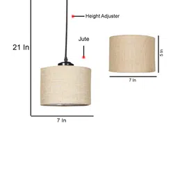 Devansh Beige Textured Ceiling Lamp image 4