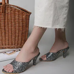 Shezone Printed Open Toe Slim Heels-22