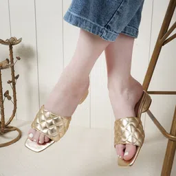 HEELSNFEELS Textured Open Toe Block Heels image 1
