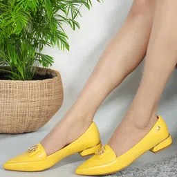 ELLE Pointed Toe Block Heeled Pumps-7