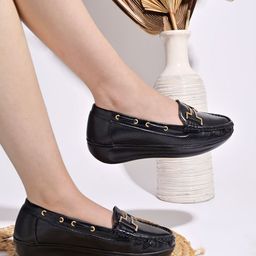 Shoetopia Girls Round Toe Horsebit Loafers-53