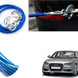 4M Long Super Strong Emergency Heavy Duty Car Tow Cable 3 Ton Towing Strap Rope with Dual Forged Hooks (Color Blue) (8mm x 4 m) For A6 4 m Towing Cable-image-62