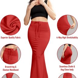 SHAYONAM FISS RED M NEWCAST Lycra Blend Petticoat-image-57