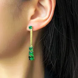 KRYSTALZ Gold-Plated Teardrop Shaped Drop Earrings image 2