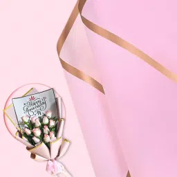 Waterproof Wrapping Paper Pink with Gold Edge Paper Gift Wrapper-image-48
