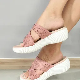 ELLE Embellished Open Toe Wedges-45