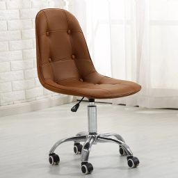 Swivel Chair with Adjustable Height Button in Brown Colour Leatherette Office Executive Chair-image-51