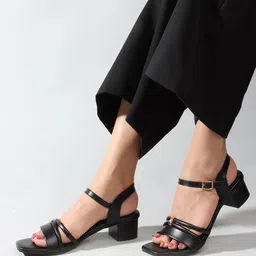 Picktoes Open Toe Backstrap Block Heels image 2