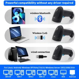 Q-IMAGE HT20pro Wireless 2D&1D (Bluetooth+USB+2.4GHz) Barcode Scanner inbuilt Battery|Induction Scanning with Built-in Illumination Light 2D Camera Barcode Scanner image 3