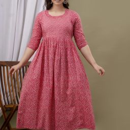 Printed Pure Cotton Stitched Anarkali Gown-image-59