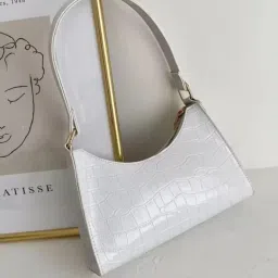 White Women Sling Bag Beautiful Sling bag With Texture-image-6