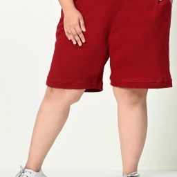 Solid Women Maroon Regular Shorts-picture-28