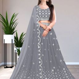 Embroidered Semi Stitched Lehenga Choli-image-65