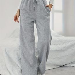 Women Regular Fit Grey Cotton Blend Trousers-image-21