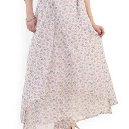 Belle Fille Off-White Printed Maxi Skirt-image-96