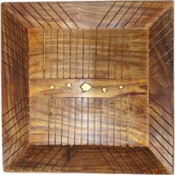 Handcrafted Sheesham Wood Square 30 x 30 cm, Parallel Line Design Tray Serving Set-picture-33