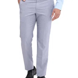 park avenue Men Regular Fit Grey Polyester Trousers-picture-43