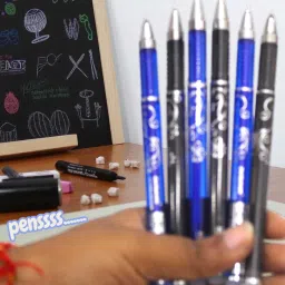 3 Blue & 3 Black Erasable Gel Ink Pen Set- 0.5mm Smooth Writing Pen Gel Pen-image-24