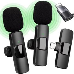 K9 Dual Wireless Lavalier Microphonem BT Audio Video Recording Microphone-image-78