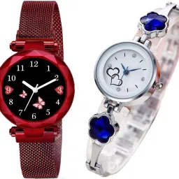 analogue wrist watches for men watches gift | gift for men | latest watches Analog Watch - For Men Magnet Heart Butterfly Red Piyush & Stone Silver Blue Piyush-image-20