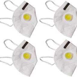 KN95 with Silicon Filter Anti Infection Anti-Pollution Breathable Respiratory Premium Quality Face Mask (4 Pcs) 95white04 Reusable, Washable-6