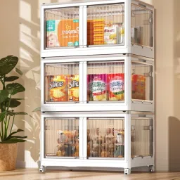 3-Shelf almirah of clothes, cupboard clothes , plastic almirah, wardrobe plastic PP Collapsible Wardrobe-image-22