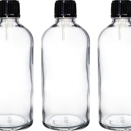 Clear Glass Bottle + Black Cap + Euro Dropper for Perfume, Oil, Multipurpose Use 100 ml Bottle-image-78