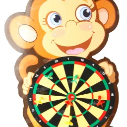 fiddlerz Dart Board Game Set with 6Dart Portable Hanging Toy for Kid (Monkey Dart Target) 47.8 cm Dart Board image 2
