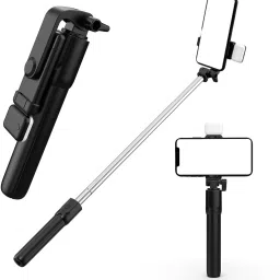 Mobtude Compact Design R1s Flashlight Selfie Tripod Stick Extendable with Shutter Remote Monopod, Tripod, Tripod Bracket, Tripod Clamp, Tripod Kit-3