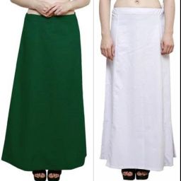 Gugaliya Bottle Green-White Pure Cotton Petticoat-image-25